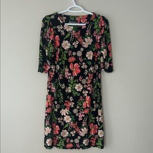 Tommy Hilfiger Black Floral Midi Dress